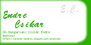 endre csikar business card